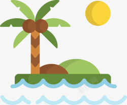 扁平化椰子树卡通椰子树图标高清图片