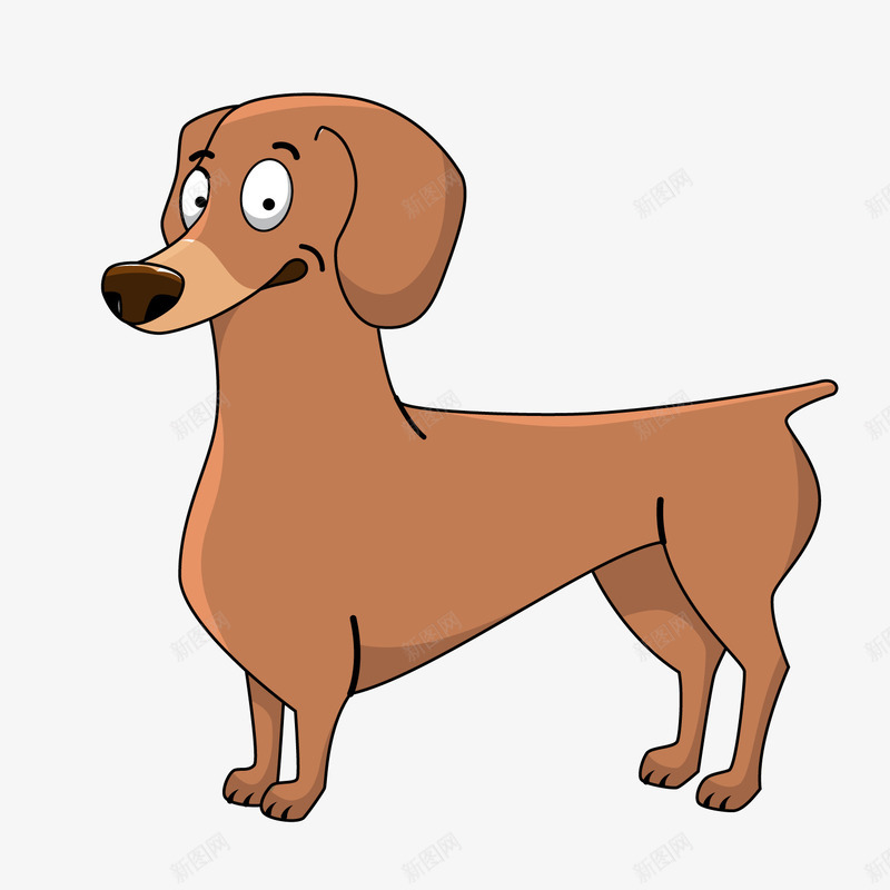 腊肠犬手绘png免抠素材_88icon https://88icon.com 卡通手绘 咖啡色 惊奇表情 犬只 腊肠犬