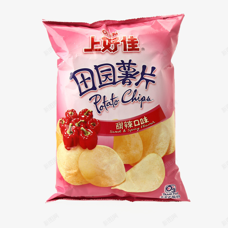 上好佳甜辣口味田园薯片png免抠素材_88icon https://88icon.com 上好佳 休闲食品 薯片 零食