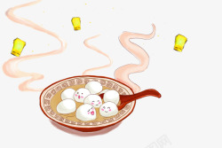 元宵节汤圆插图卡通表情素材