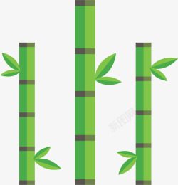 绿色卡通植物竹林矢量图素材