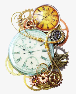 科技感时间装轮钟表高清图片
