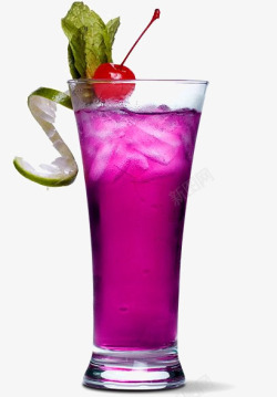 水彩紫色饮料图素材