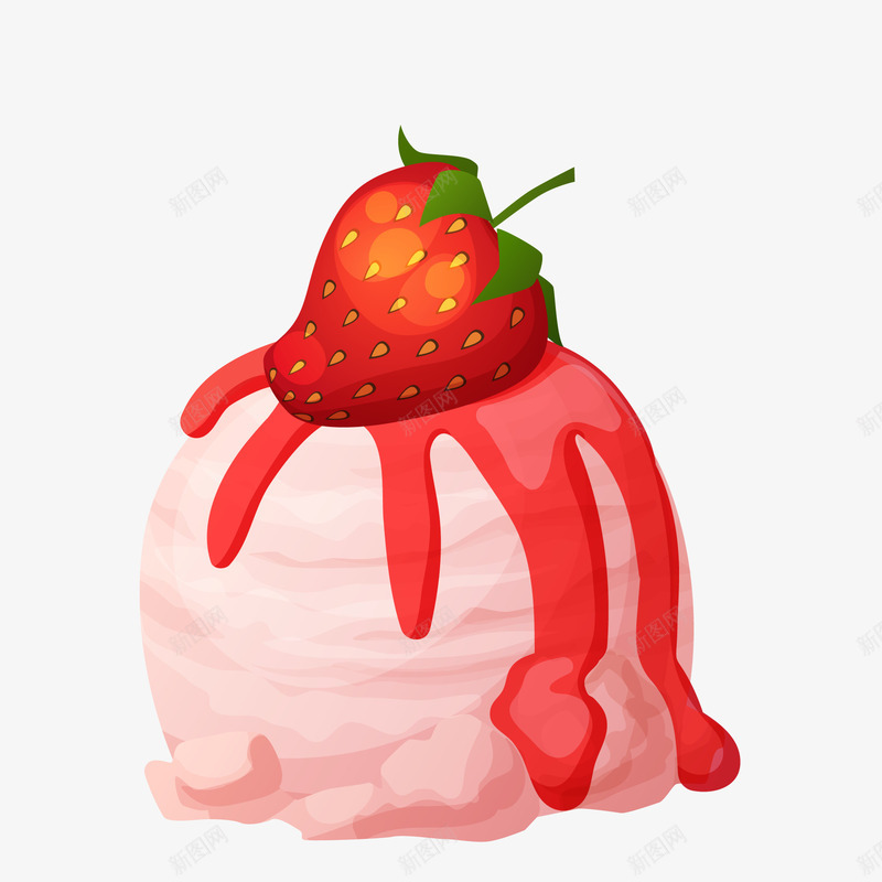 红色草莓冰淇淋食物矢量图ai免抠素材_88icon https://88icon.com 冰淇淋 天猫吃货节 美食 草莓 食物 矢量图