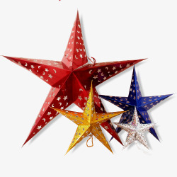 天花板圣诞节亮光五角星装饰高清图片