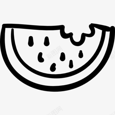 夏季水果概述了片西瓜图标图标