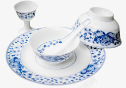 中国风青花瓷勺子艺术餐具素材