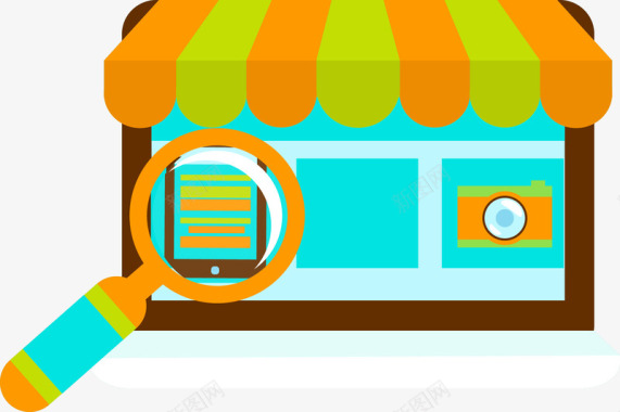 电子商务网上超市线上购物图标图标