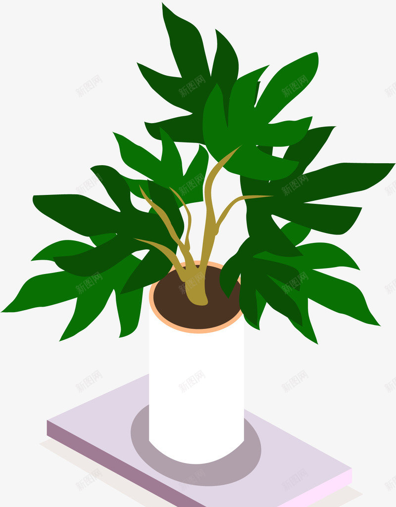 装饰植物盆栽元素矢量图ai免抠素材_88icon https://88icon.com 植物 盆栽 矢量植物 绿植 装饰图案 矢量图