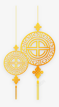 平安是福中国结中国风金色雕饰中国结高清图片