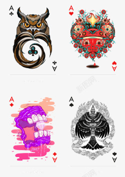 创意扑克牌A视觉素材