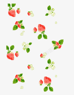 草莓漂浮素材