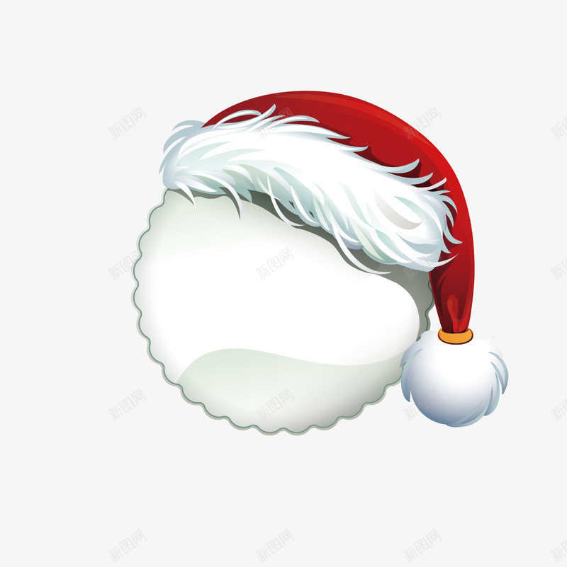冬日红色圣诞帽标签png免抠素材_88icon https://88icon.com 冬日帽子 圣诞帽 圣诞快乐 圣诞节 花边标志 装饰图案