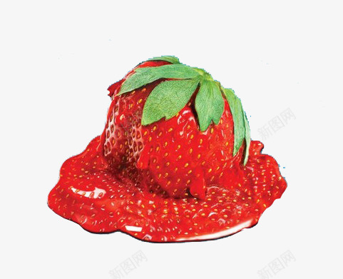 融化的草莓png免抠素材_88icon https://88icon.com 红色 绿色 草莓 融化