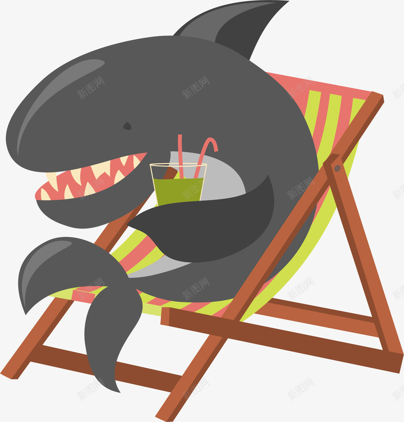 坐在凳子上的鲨鱼矢量图ai免抠素材_88icon https://88icon.com 凳子 卡通手绘 果汁 饮品 饮料 鲨鱼 黑色 矢量图