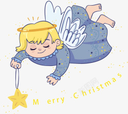 圣诞小天使卡通圣诞祝福小天使高清图片