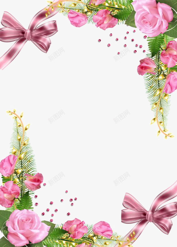 粉色蝴蝶结装饰png免抠素材_88icon https://88icon.com 圣诞节素材 方形边框 粉色花朵 蝴蝶结免扣元素 蝴蝶结装饰 黄色彩灯