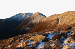 冰雪减退的太白山顶素材