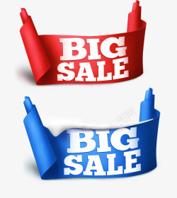 红色蓝色促销广告素材