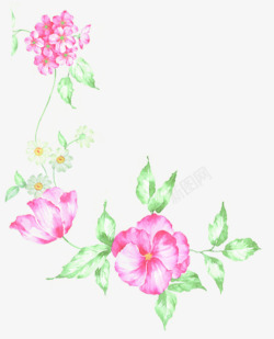 粉色花朵婚礼小卡片素材