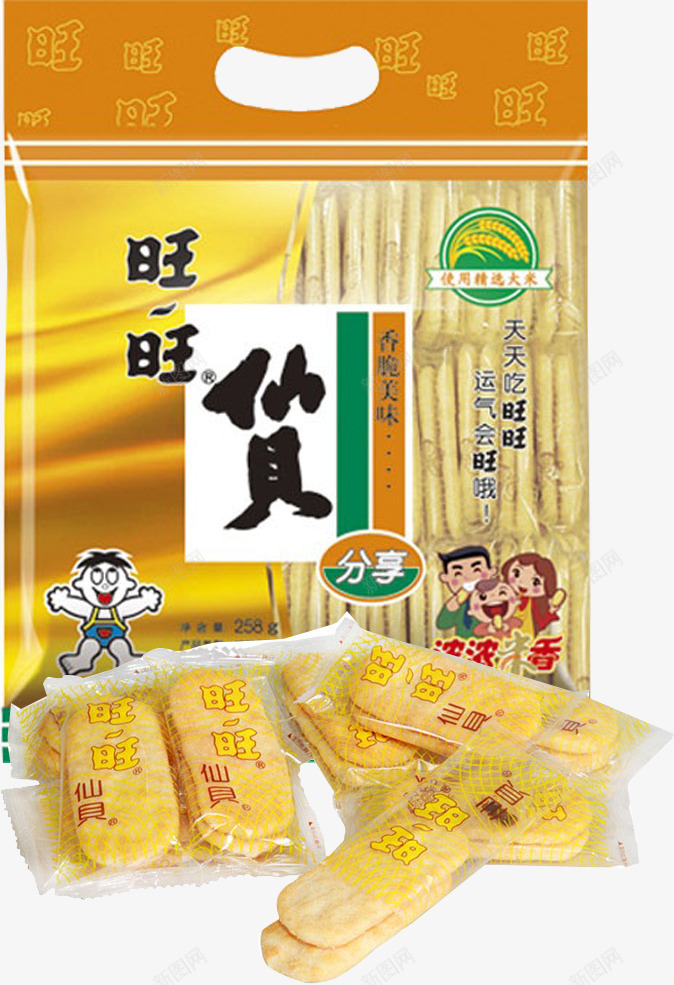 旺旺仙贝png免抠素材_88icon https://88icon.com 仙贝 休闲食品 美味 美食 雪饼 零食