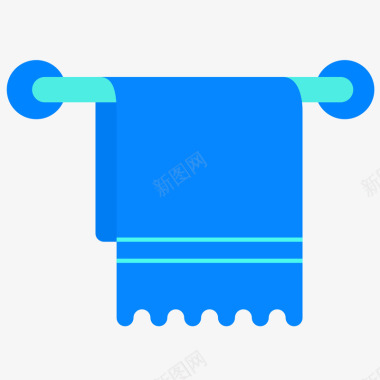 蓝色扁平化毛巾元素矢量图图标图标