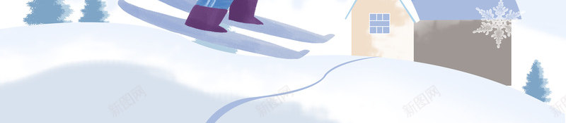 雪场滑雪背景元素psd免抠素材_88icon https://88icon.com 小人 小雪 手绘背景元素 树枝 滑雪 滑雪橇 雪景