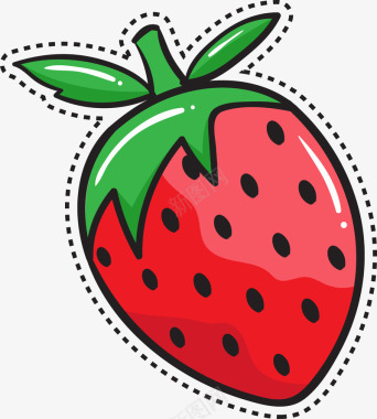 水果红色草莓标矢量图图标图标