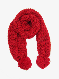 女士围巾大红色毛线围巾高清图片
