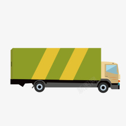 彩色的货车彩色扁平化货物快递运输高清图片