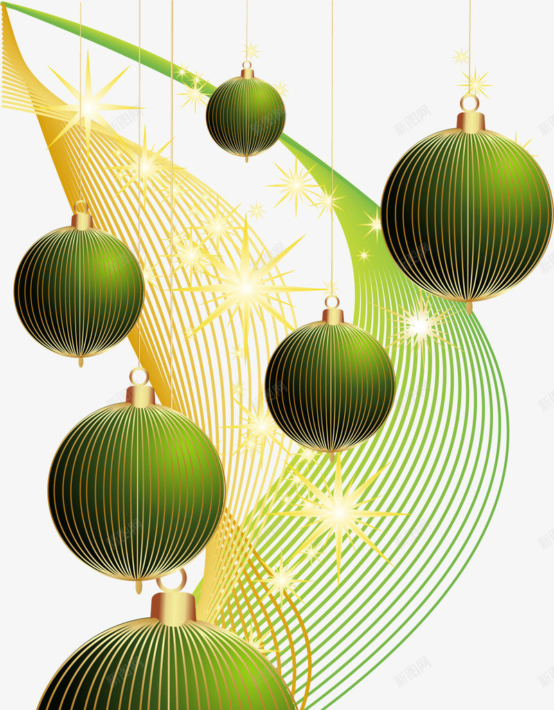 绿色扭曲线条挂饰png免抠素材_88icon https://88icon.com 圣诞节 彩球 扭曲 挂件 挂饰 线条 绿色 装饰图案 闪耀