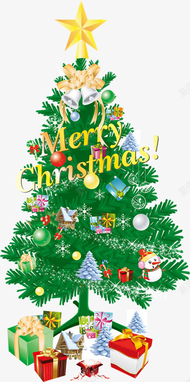 手绘圣诞树星星装饰png免抠素材_88icon https://88icon.com 圣诞树 星星 装饰