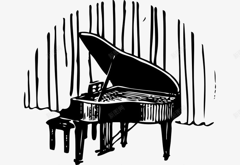 钢琴键盘爵士乐png免抠素材_88icon https://88icon.com 免抠 律动钢琴 简约 钢琴剪影 音乐主题 音乐背景 音符