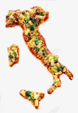 意大利地图之披萨版素材