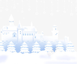 冰雪王国城堡背景素材