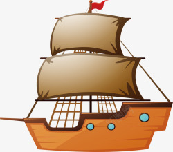 复古木质帆船素材