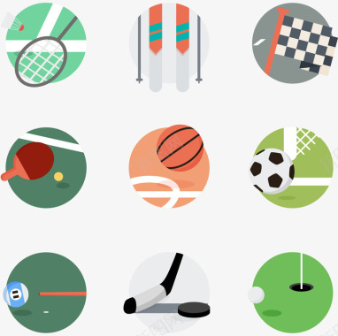 高尔夫体育项目icon矢量图图标图标