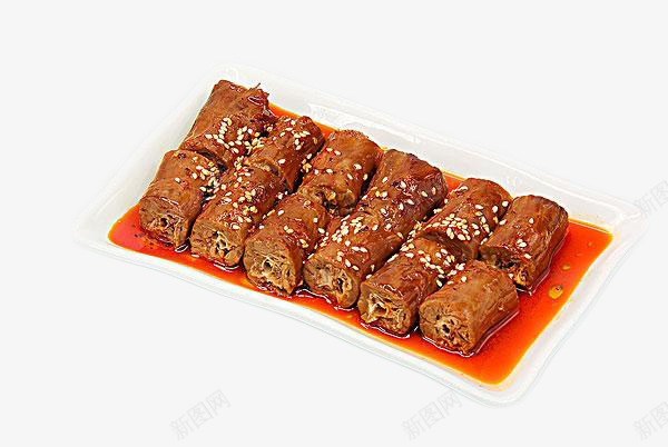 美味鸭脖子png免抠素材_88icon https://88icon.com 瓷盘盛放 芝麻 辣椒油浇灌 鸭脖