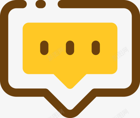 黄色朦胧背景黄色手绘圆角评论元素图标图标