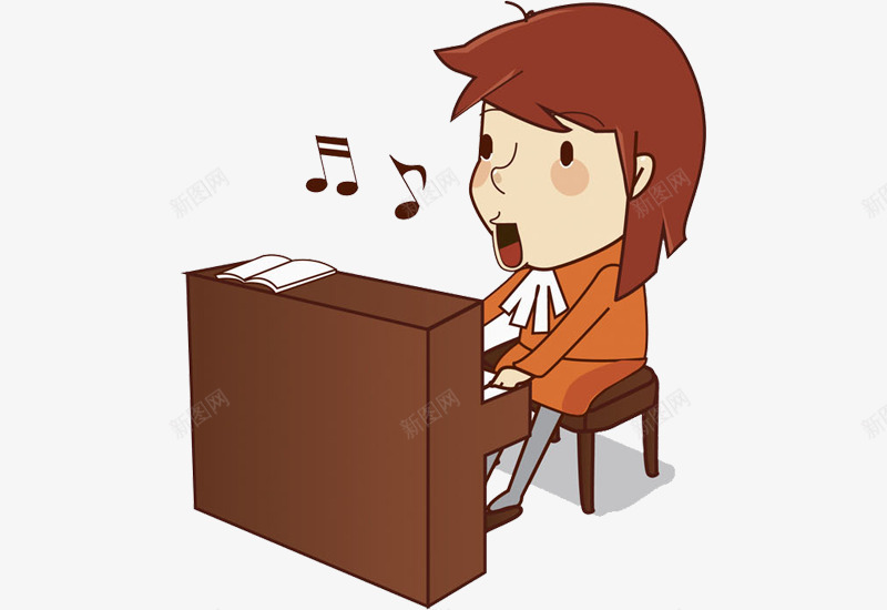 卡通钢琴键盘png免抠素材_88icon https://88icon.com 免抠 可爱卡通 简约 钢琴剪影 音乐主题 音乐背景 音符