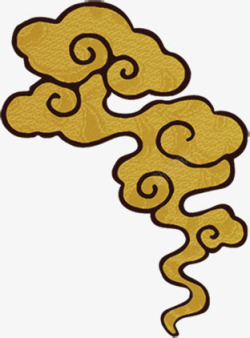 手绘中国风黄色纹理祥云素材
