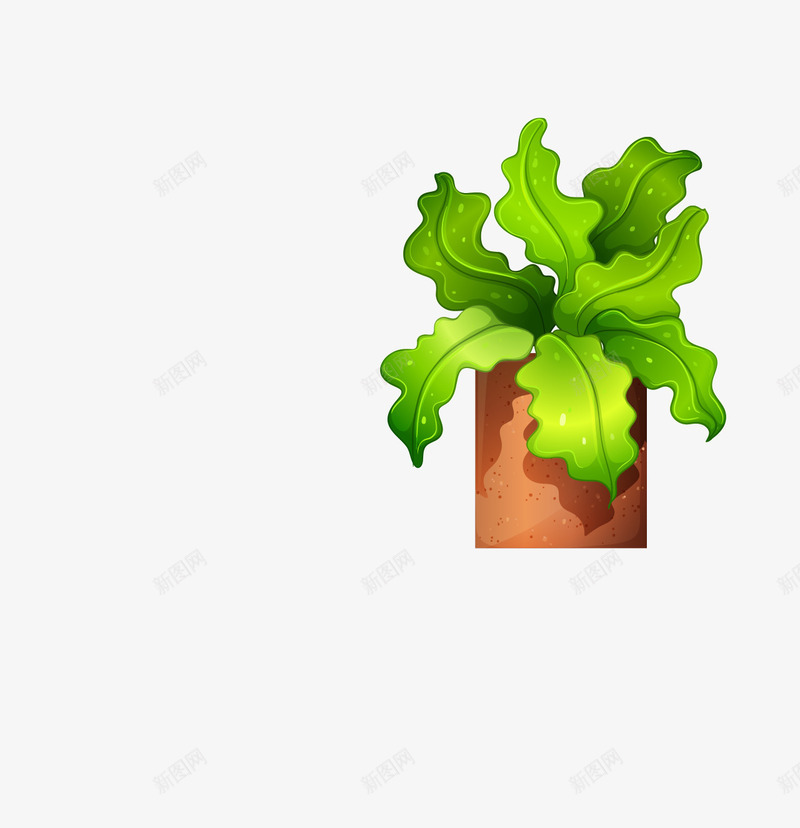 卡通热带植物装饰png免抠素材_88icon https://88icon.com 卡通叶子 卡通手绘 植物 盆栽 绿叶 装饰图