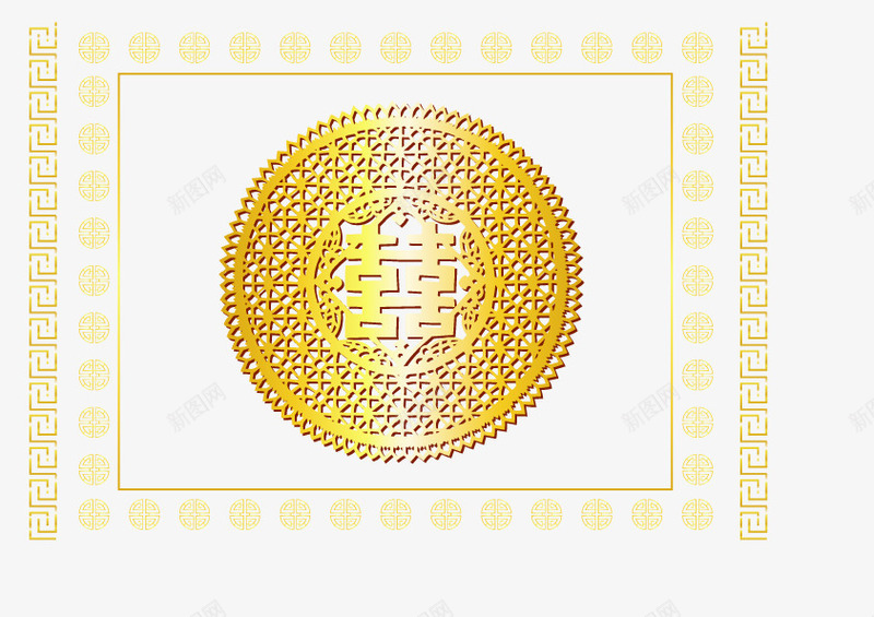 金双喜png免抠素材_88icon https://88icon.com 古风 喜字 囍 结婚 装饰 金色