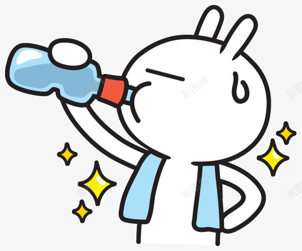 喝水的运动兔子卡通白色png免抠素材_88icon https://88icon.com 兔子 卡通 多喝水 白色 运动