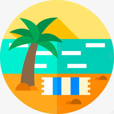 椰子树沙滩海滩图标图标