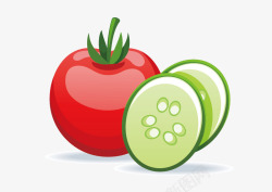番茄黄瓜矢量图素材