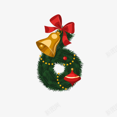 圣诞节数字6png免抠素材_88icon https://88icon.com 圣诞素材 圣诞节字体 数字