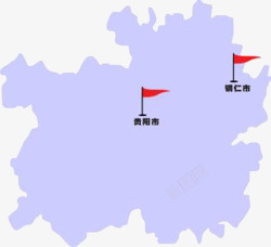 淡紫色贵州地图素材