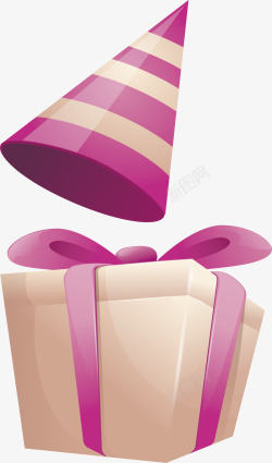 粉红色生日礼物盒矢量图素材