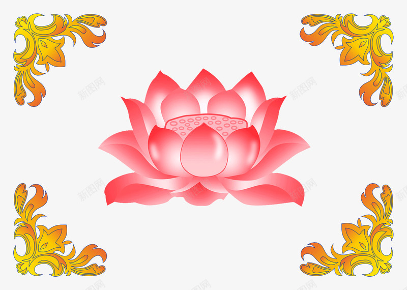 逼真的手绘莲花座png免抠素材_88icon https://88icon.com 手绘 荷花 莲花 莲花宝座